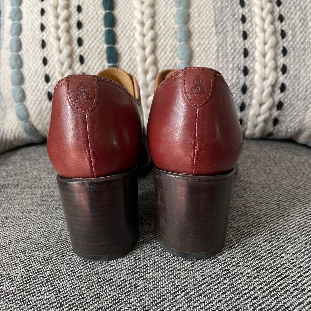 Black Leather Buckle Heeled Loafers - Women's - Picture 8 of 16